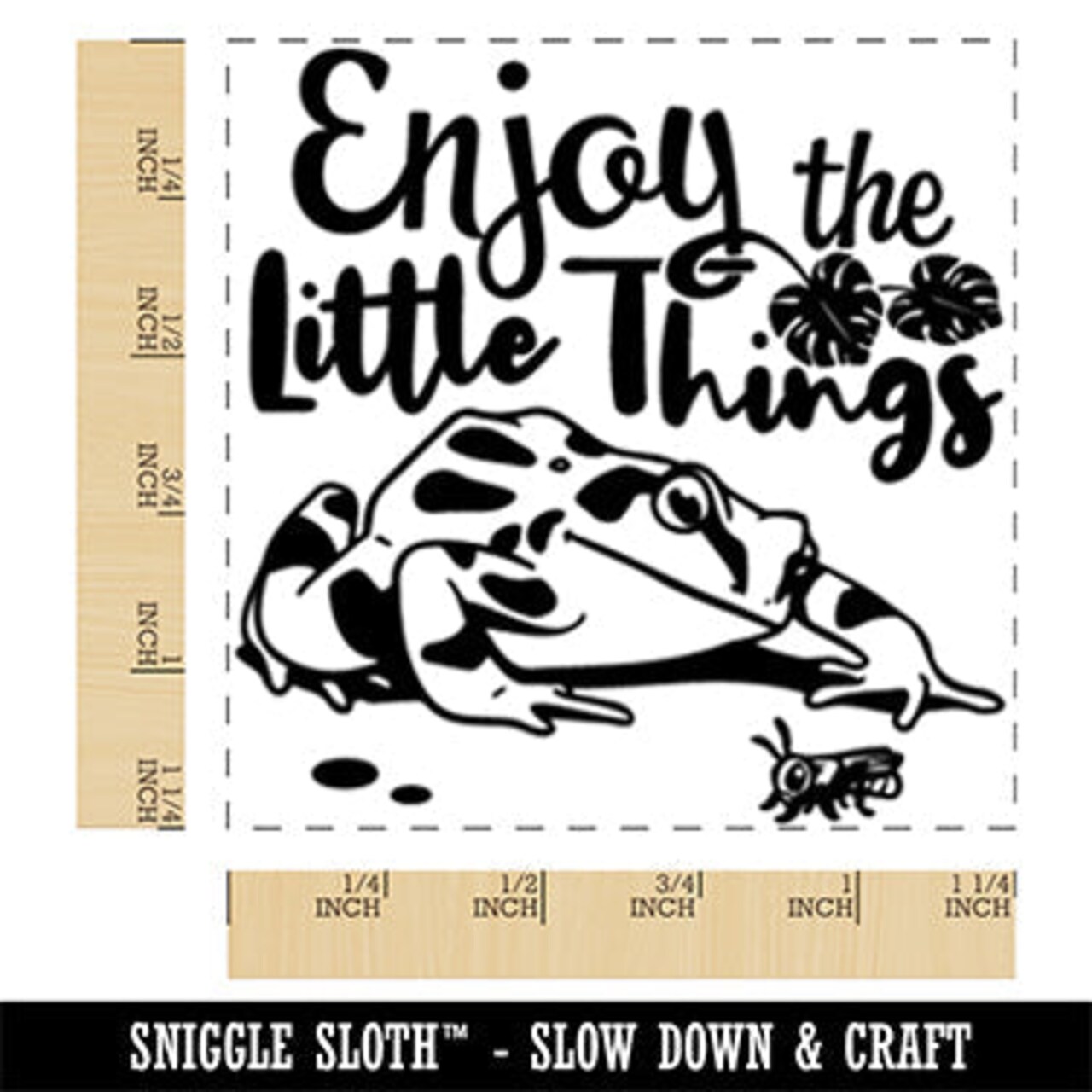 Enjoy The Little Things Frog Square Rubber Stamp for Stamping Crafting